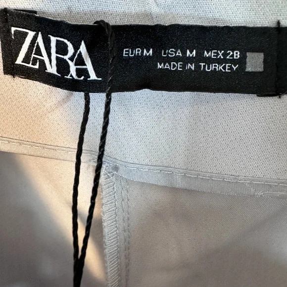 NWT Zara Women's Light Blue/Grey High Waist Cropped Ankle Pants Size M - Picture 7 of 8